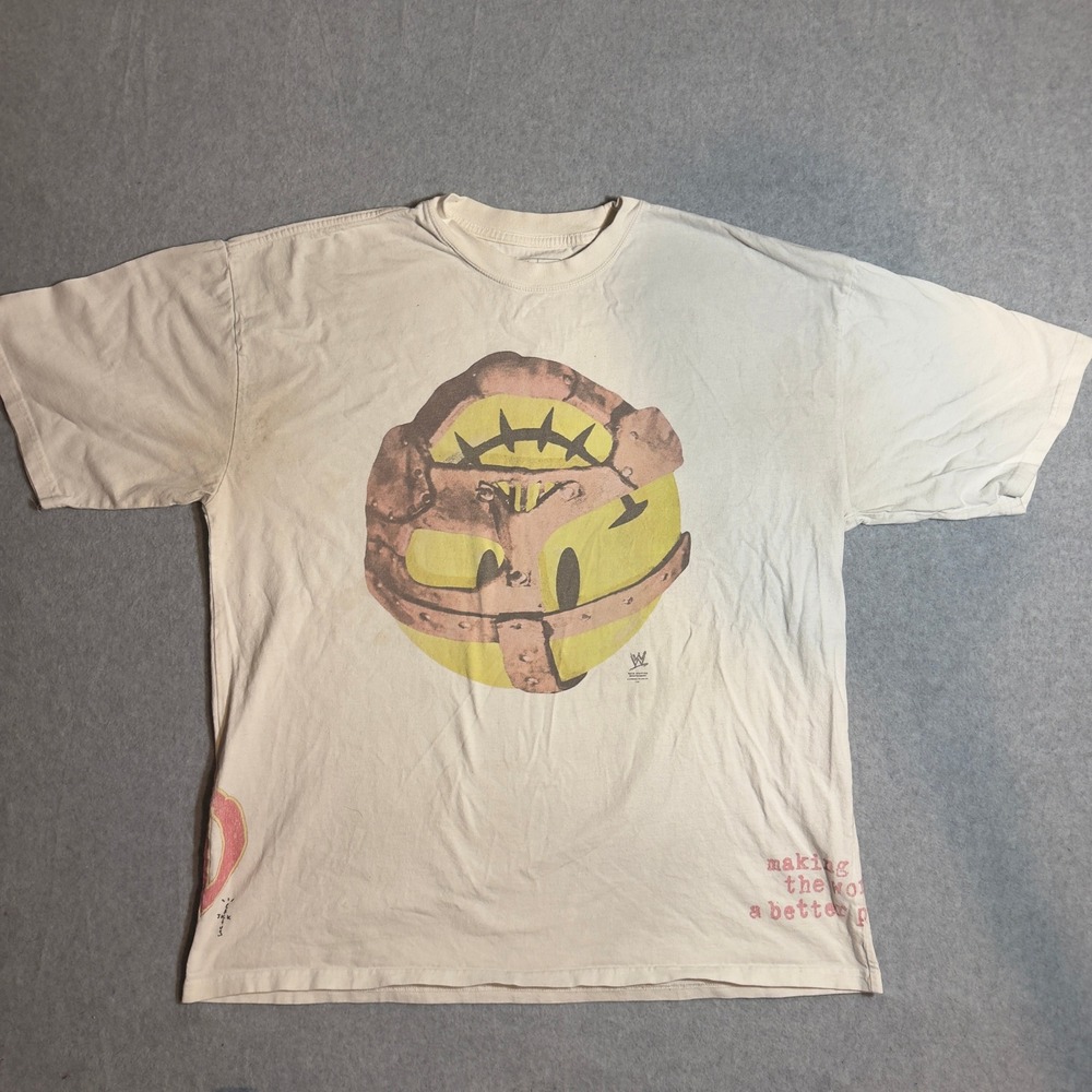 Travis Scott Cactus Jack WWE Mankind T Shirt Cream XXL Wrestling 2024